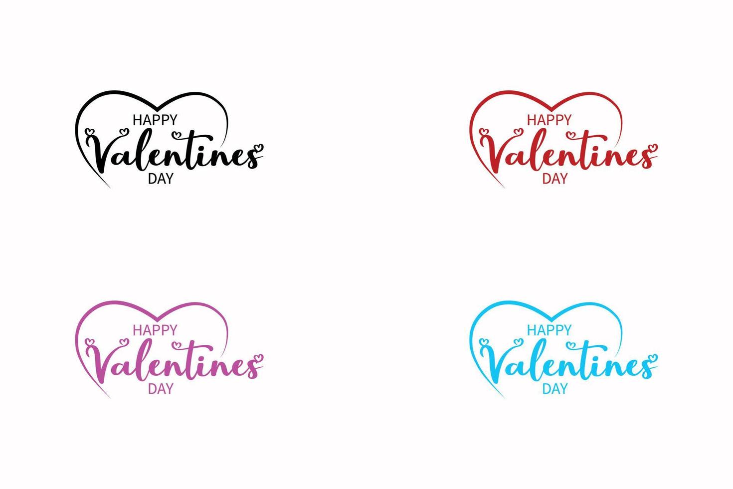 joyeuse saint valentin gratuite, typographie de couleur simple, rouge, noir, rose, bleu. utilisé pour le logo, l'impression, la bannière, le souhait de carte vecteur