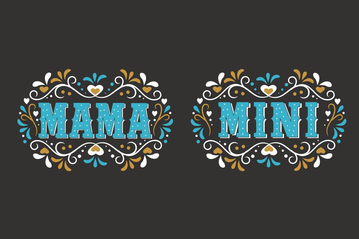 maman mini typographie lettrage art vectoriel pour t-shirt, affiche, carte postale, carte, t-shirt
