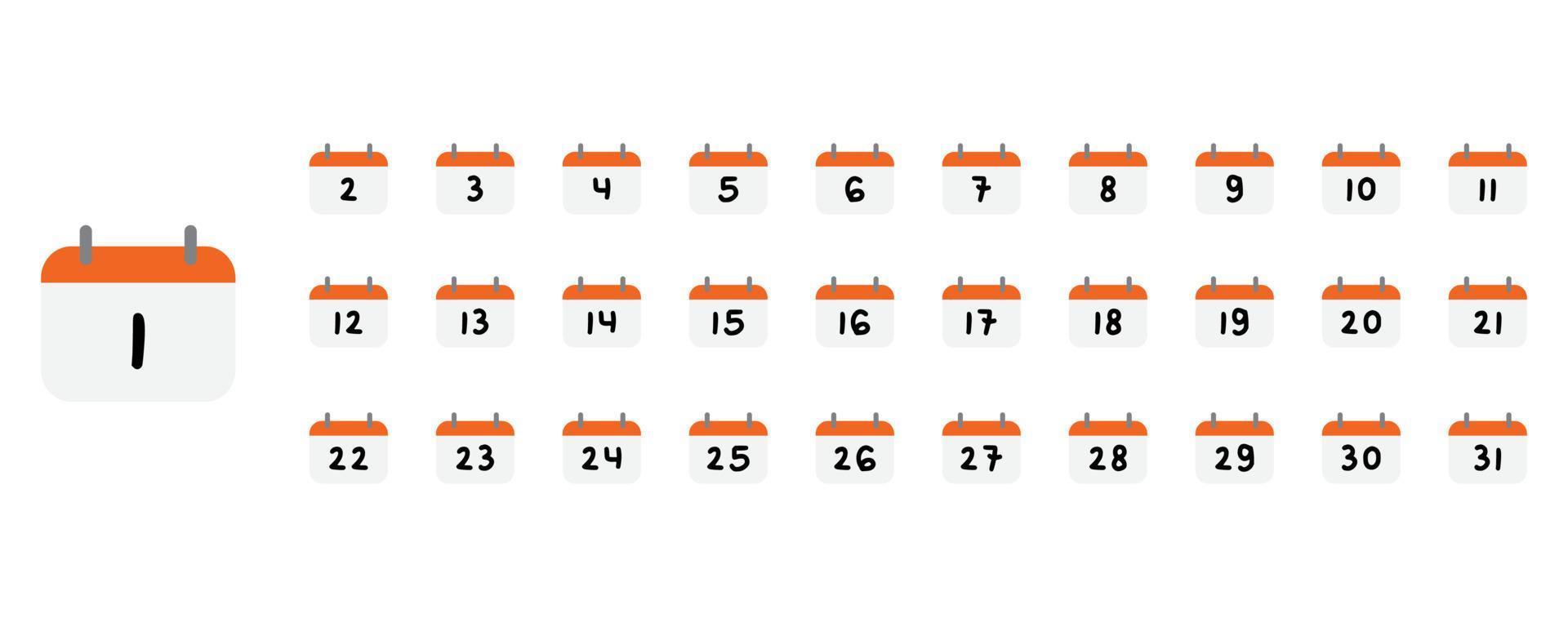 calendrier icône toute la journée imprimable vecteur