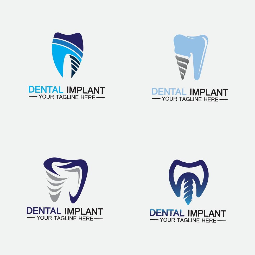 modèle de concept de conceptions vectorielles de logo d'implant dentaire vecteur