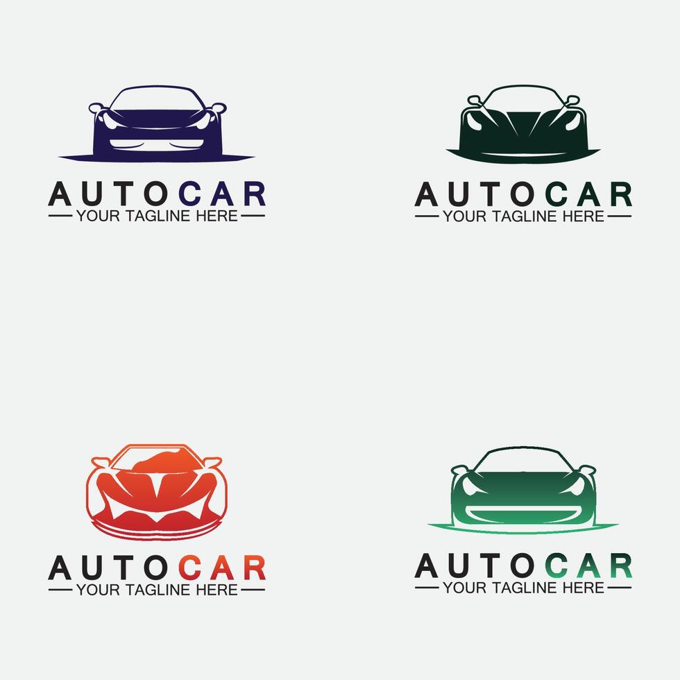 définir la conception de logo de voiture automatique avec silhouette d'icône de véhicule de voiture de sport concept. modèle de conception d'illustration vectorielle. vecteur