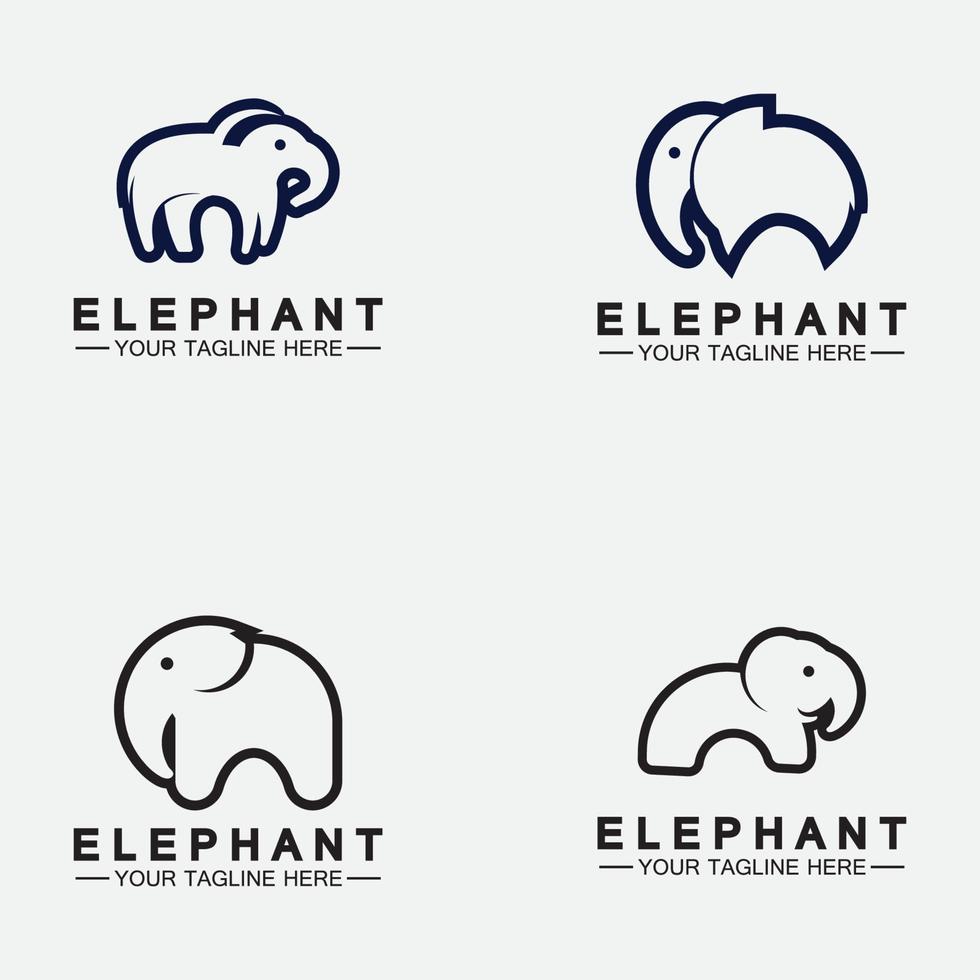 définir le modèle de conception d'illustrateur de vecteur de logo d'éléphant