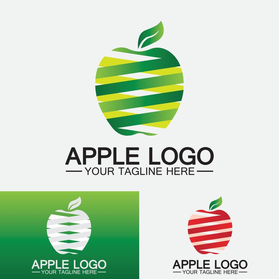 logo pomme. conception d'aliments sains aux fruits.modèle de vecteur d'inspiration de conception de logo apple