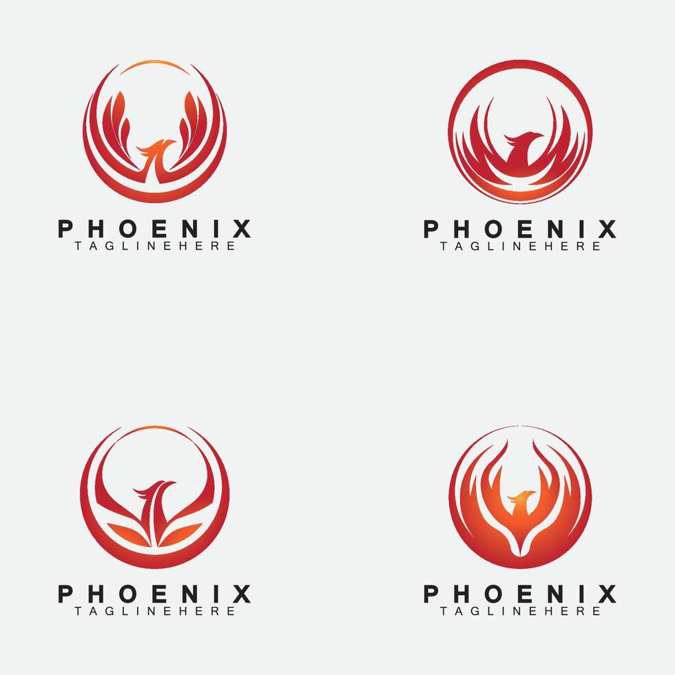 modèle de conception d'illustration vectorielle de logo phoenix vecteur