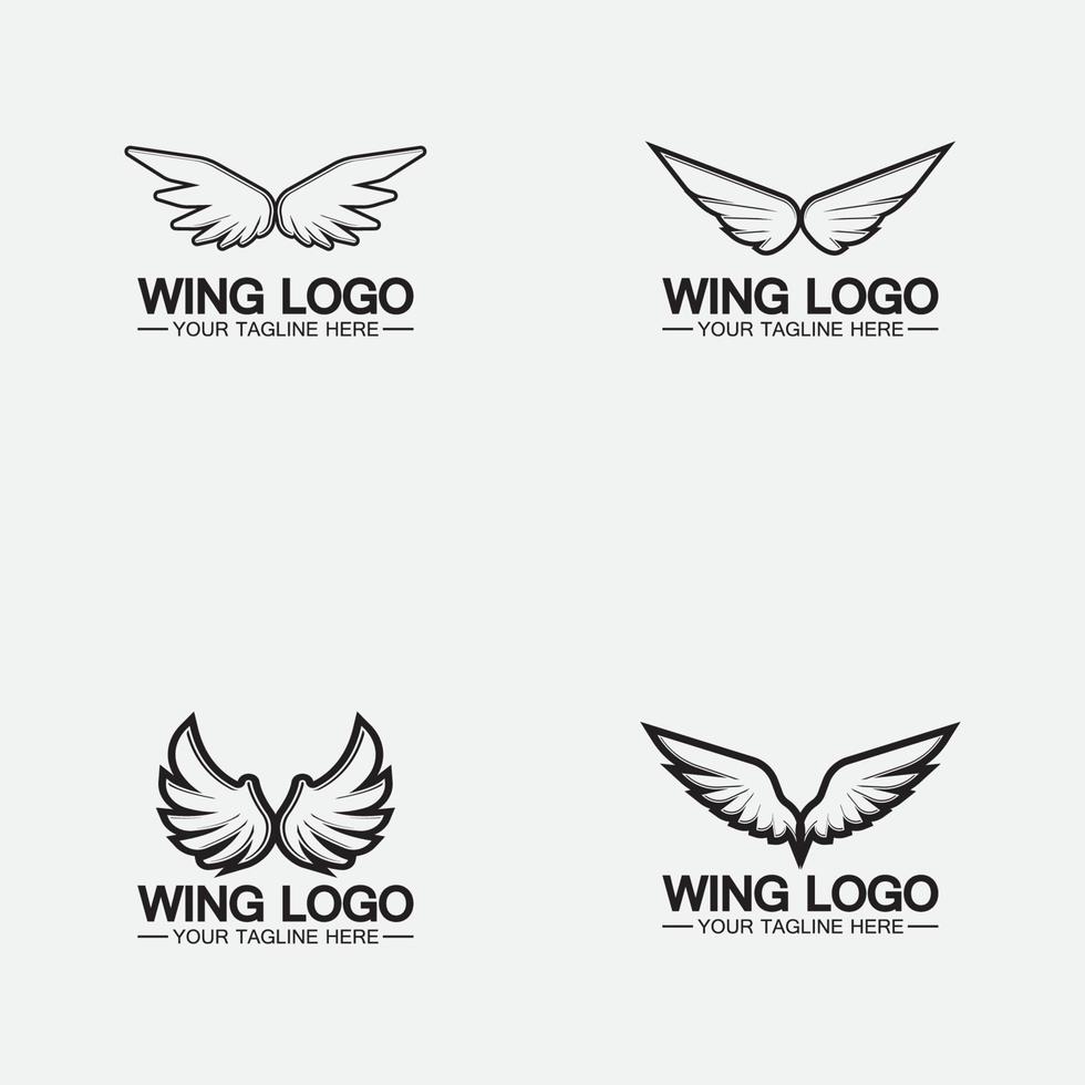 ensemble ailes logo vecteur icône symbole illustration modèle de conception