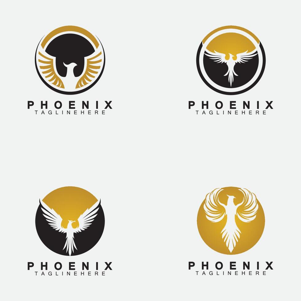 définir le modèle de conception d'illustration vectorielle logo phoenix vecteur