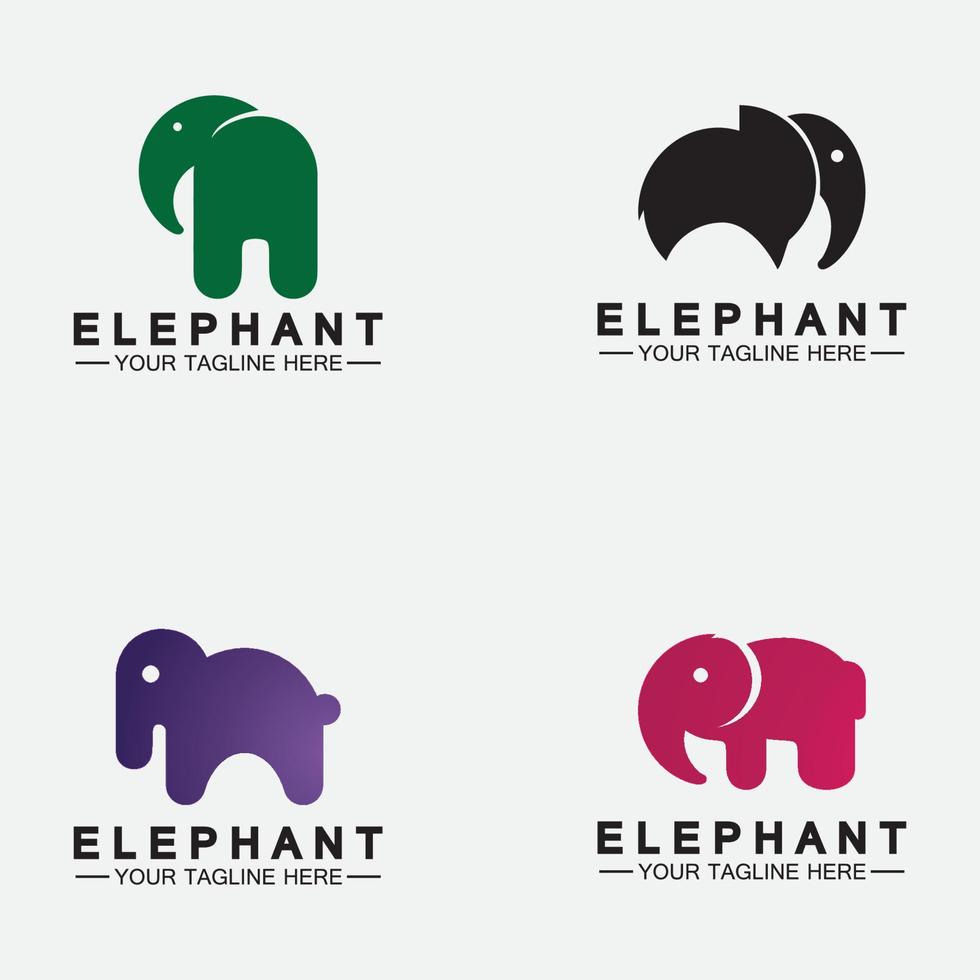 définir le modèle de conception d'illustrateur de vecteur de logo d'éléphant