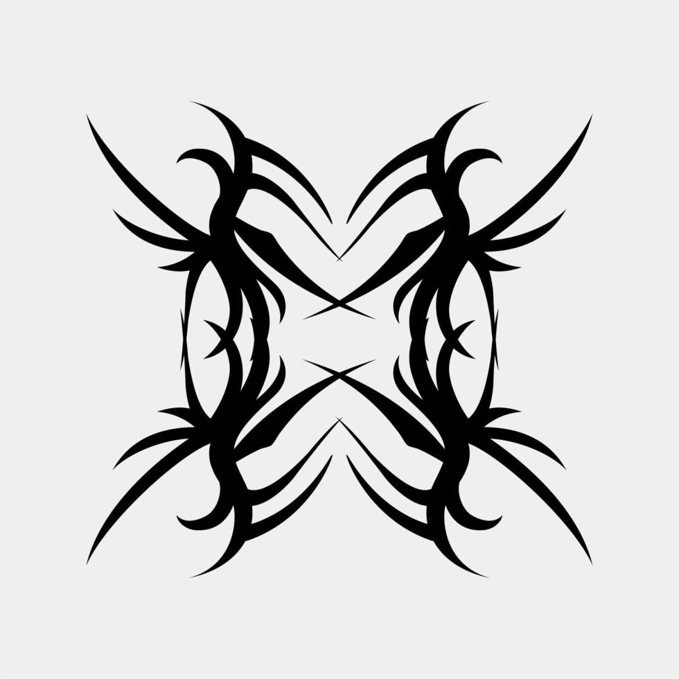 tatouage effrayant et symétrique dessin illustration vectorielle pour homme musclé et cool vecteur