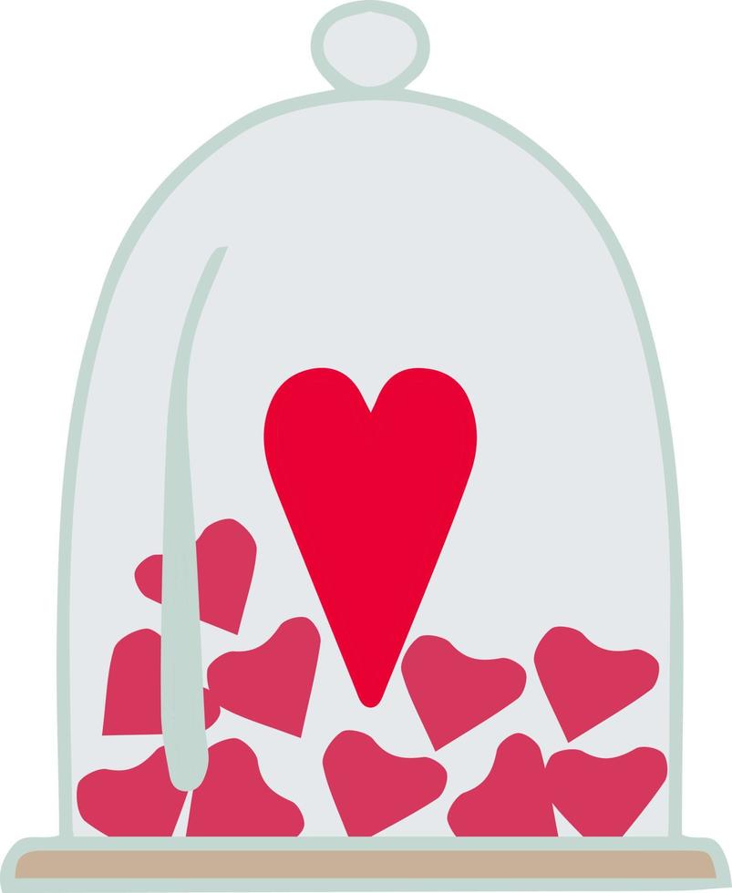 dessin à la main bocal en verre de contour de coeur. motif d'amour, carte postale, fond de coeur abstrait. vecteur de coeurs happy valentine's day 14 février. arrière-plan pour les invitations et le scrapbooking