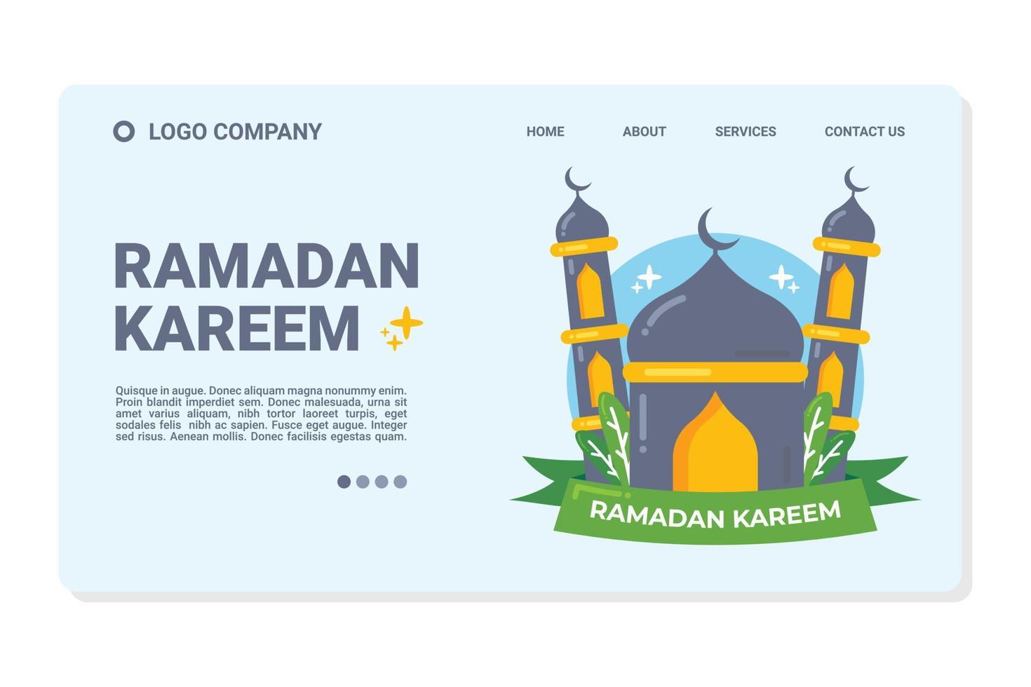 modèle web et page de destination du ramadan kareem vecteur