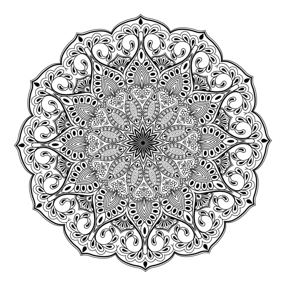 art vectoriel de mandala décoratif ornemental arrondi pour la page de livre de coloriage pour adultes et enfants vol-9