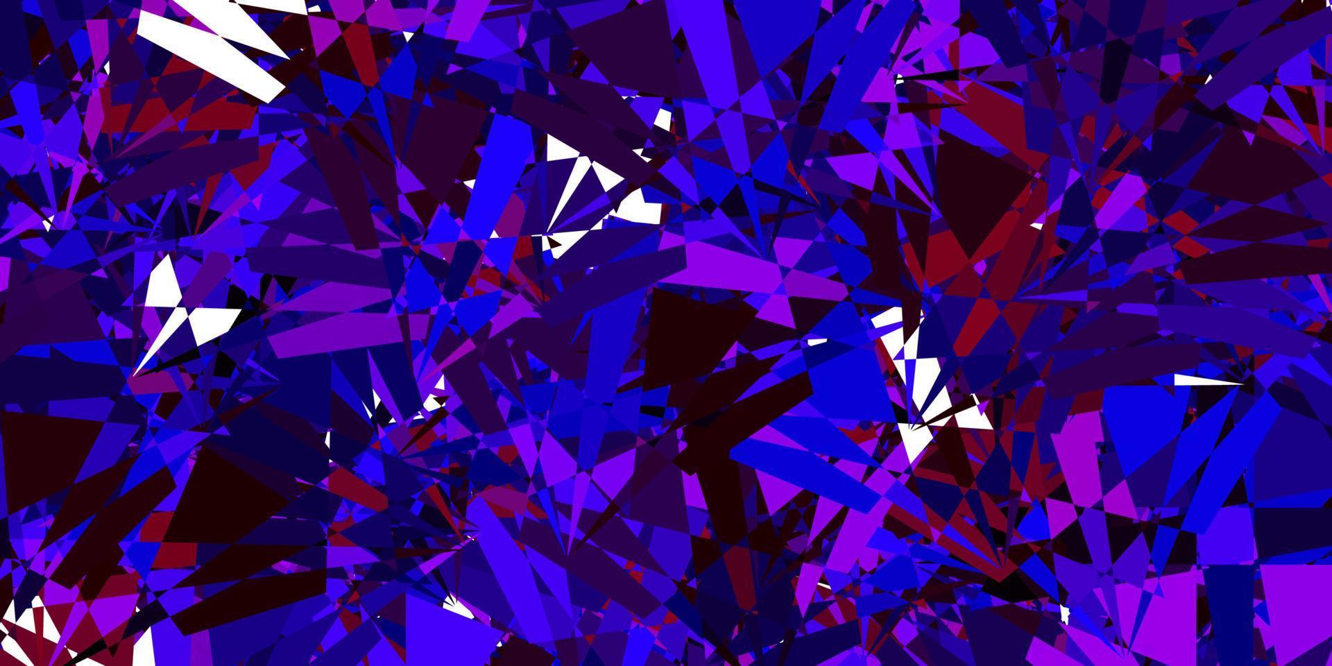 texture de vecteur bleu foncé, rouge avec des triangles aléatoires.