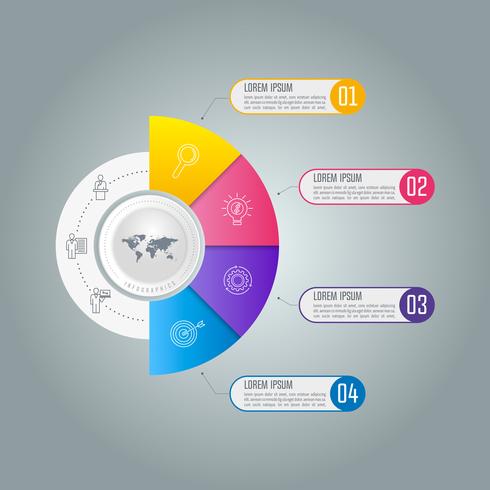 Concept d&#39;entreprise infographie Timeline avec 4 options. vecteur