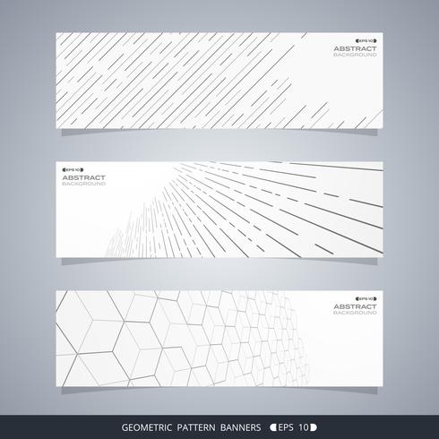 Résumé des bannières de lignes géométriques modernes. vecteur