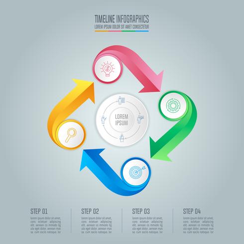 concept d&#39;entreprise de conception infographique avec 4 options. vecteur