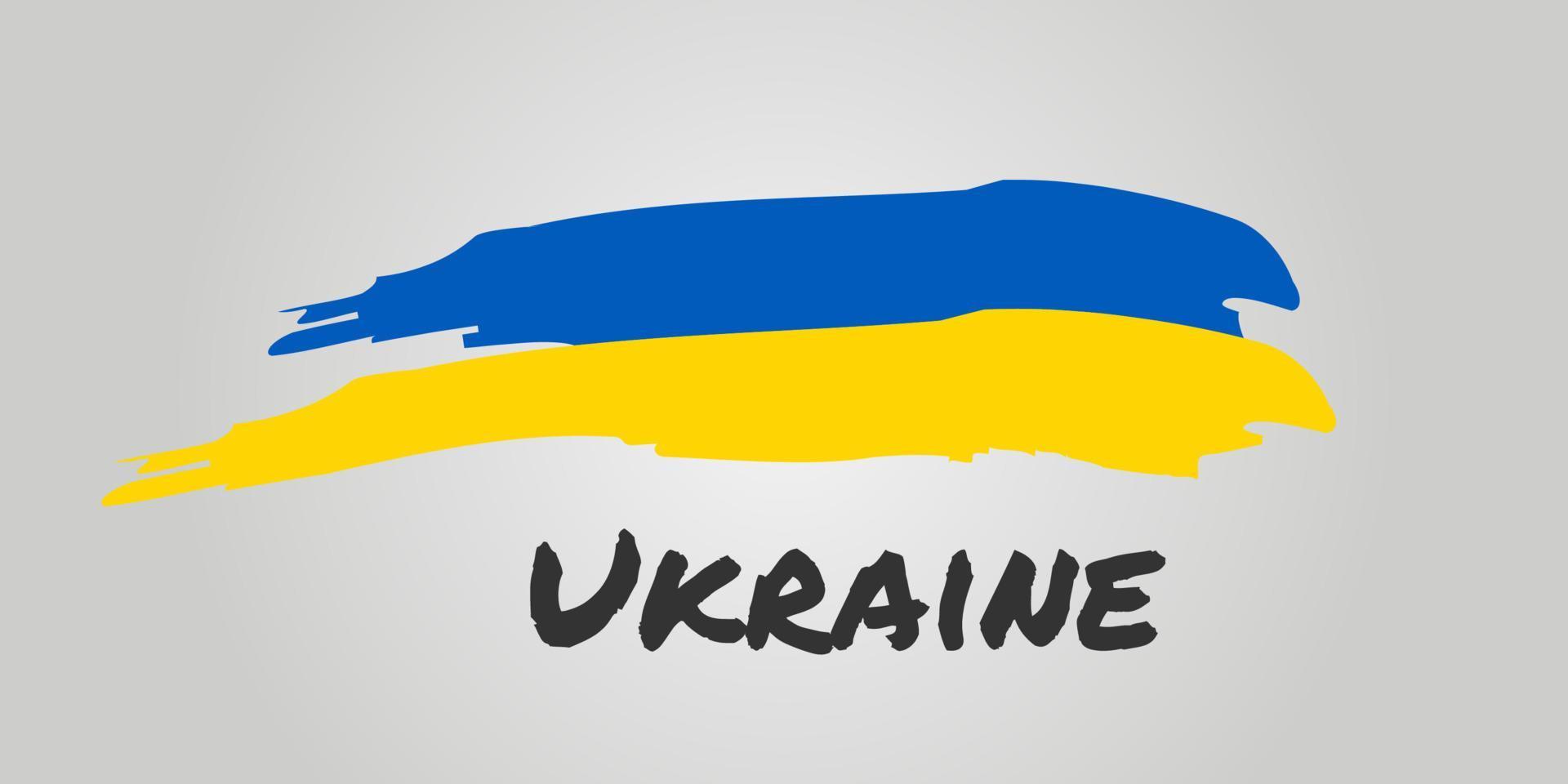 drapeau de l'ukraine dans un élément de conception de vecteur de style peinture rugueuse