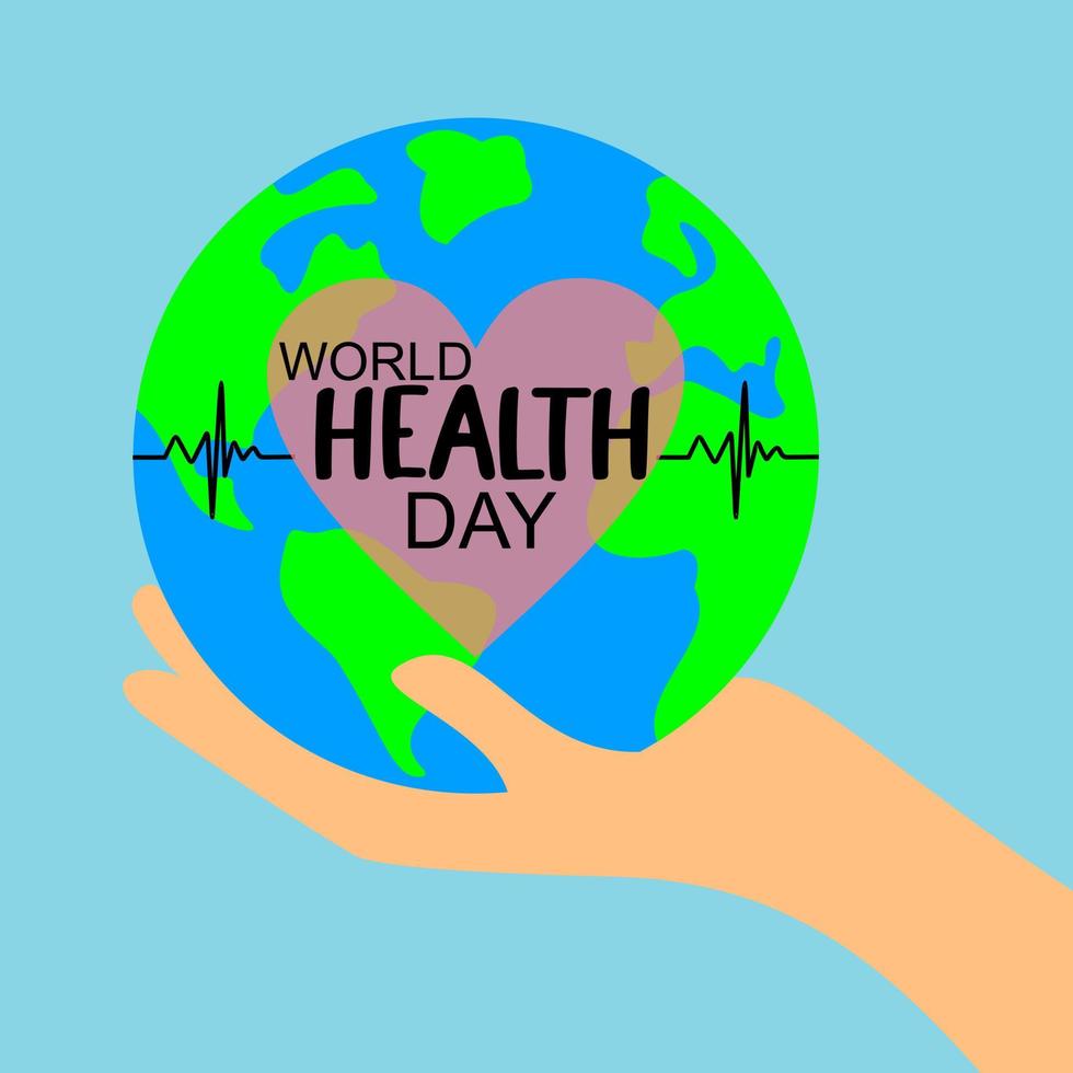 journée mondiale de la santé, mode de vie sain,. illustration vectorielle de la journée mondiale de la santé, événement international. le 7 avril de chaque année. vecteur