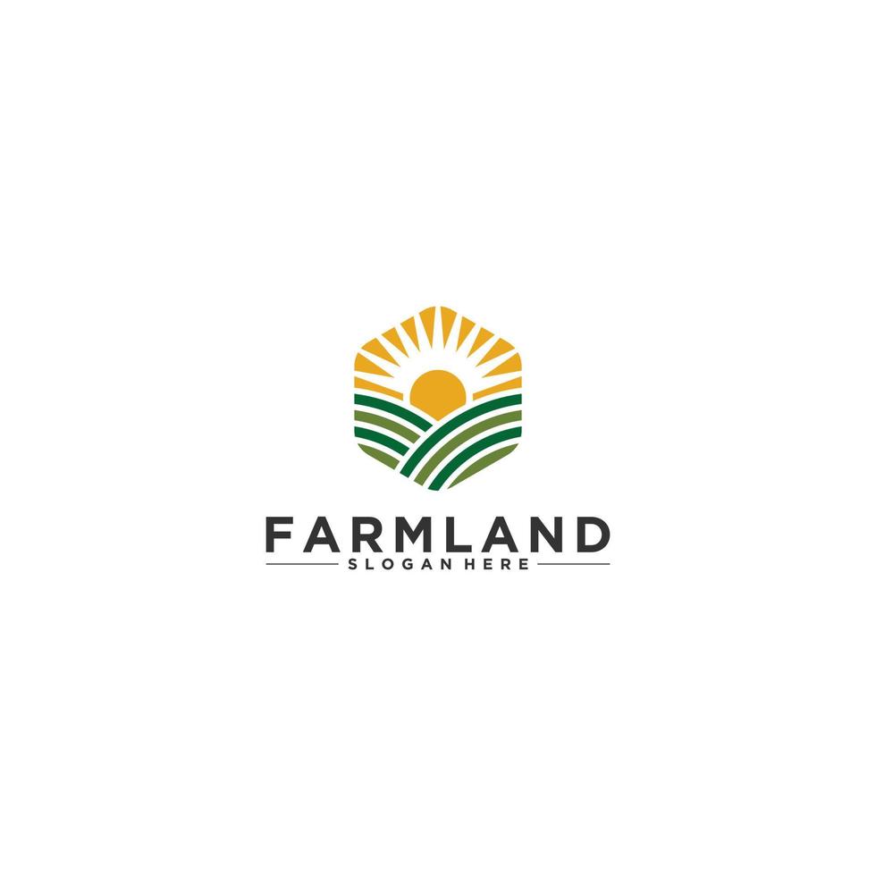 logo de ferme simple et reconnaissable sur fond blanc vecteur