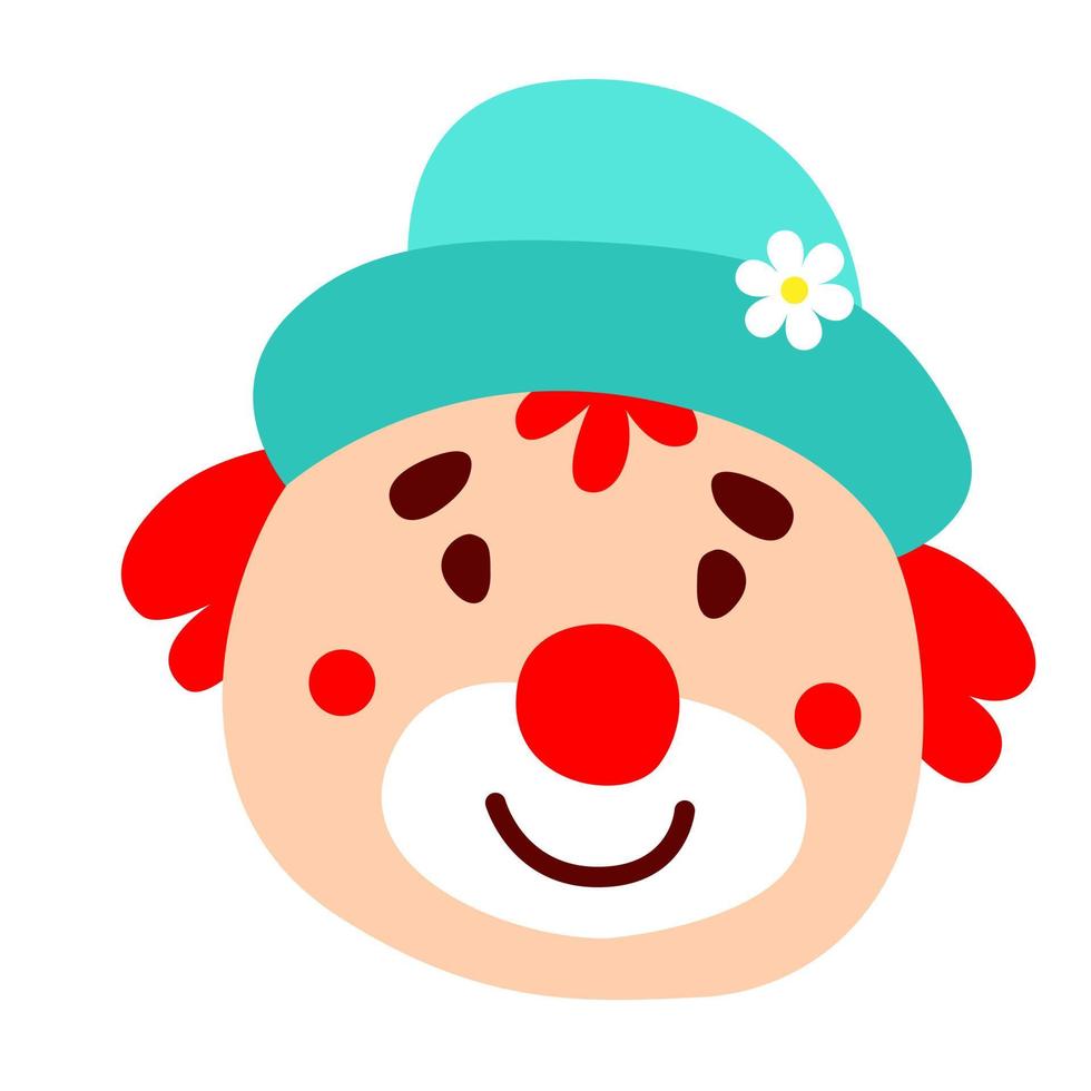 tête de clown émotionnelle doodle dessin animé avec chapeau vecteur