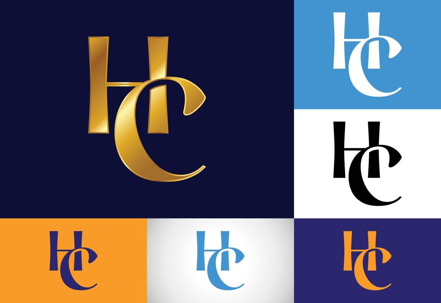 lettre initiale vecteur de conception de logo hc. symbole de l'alphabet graphique pour l'identité de l'entreprise