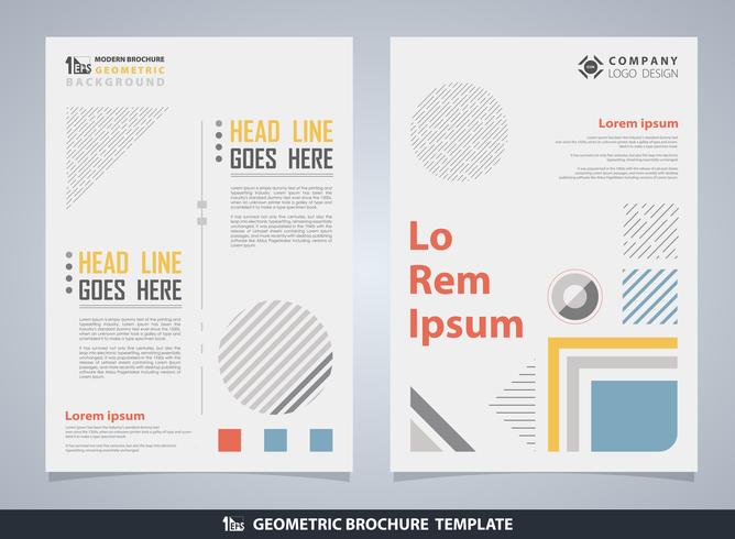 Brochure géométrique colorée abstraite avec texte. vecteur