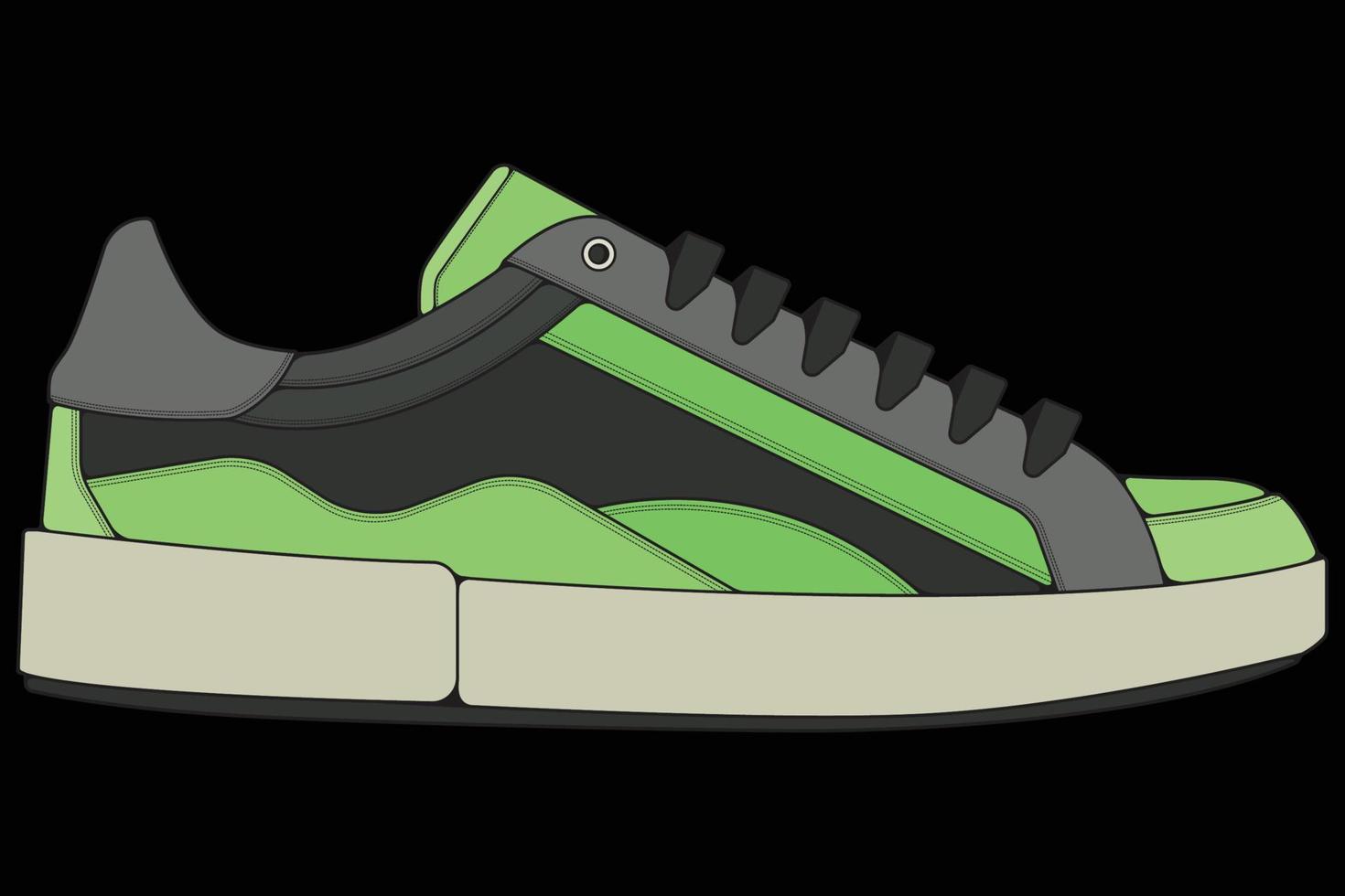 chaussures de baskets vectorielles pour l'entraînement, illustration vectorielle de chaussure de course. chaussures de sport couleur pleine. vecteur