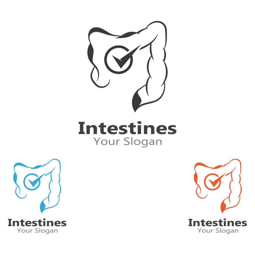 illustration de modèle de conception de logo vectoriel icône intestin