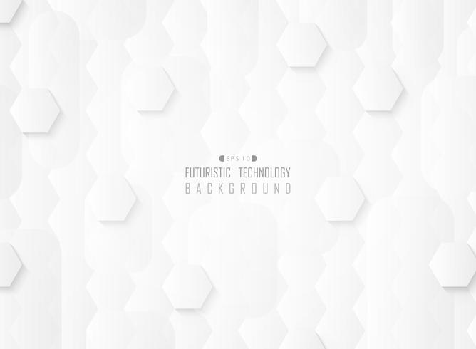 Fond de technologie abstraite dégradé futuriste blanc motif. vecteur