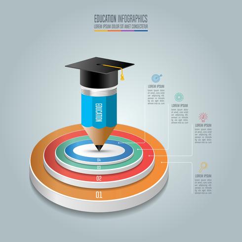 Modèle d&#39;infographie de l&#39;éducation option en 4 étapes. vecteur