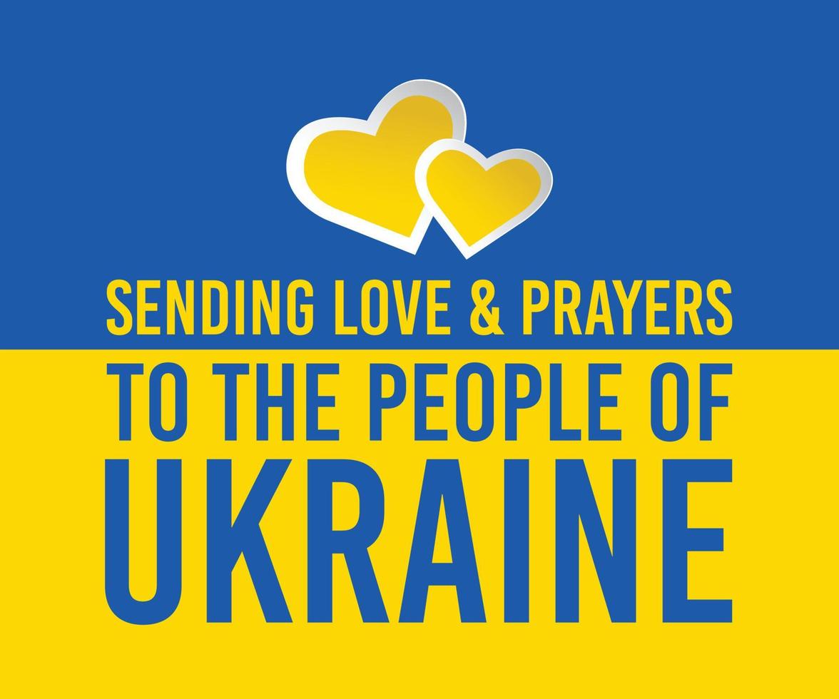 envoyer de l'amour et des prières au peuple ukrainien vecteur