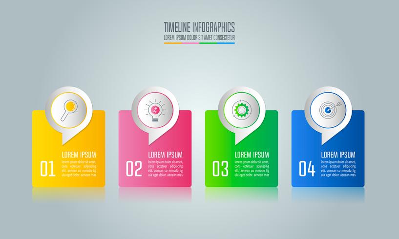 concept d&#39;entreprise de conception infographique avec 4 options. vecteur