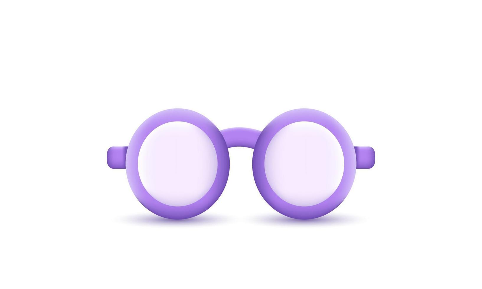 icône de lunettes réalistes 3d isolée sur fond blanc vecteur