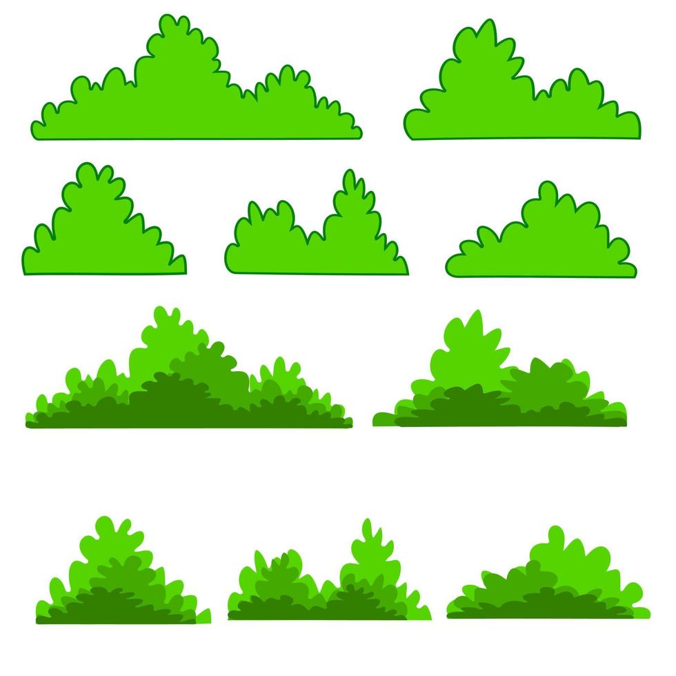 buisson vert, vecteur de buisson plat