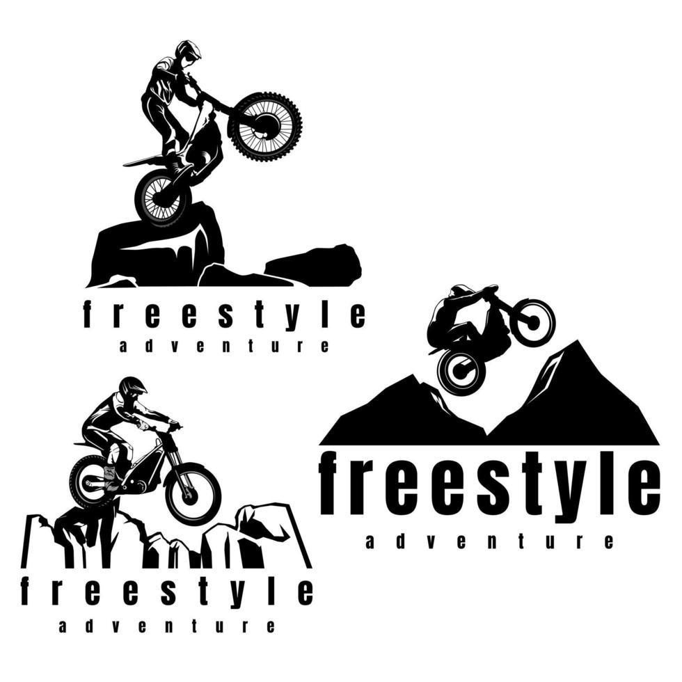 moto freestyle dirtbike logo design icône vecteur