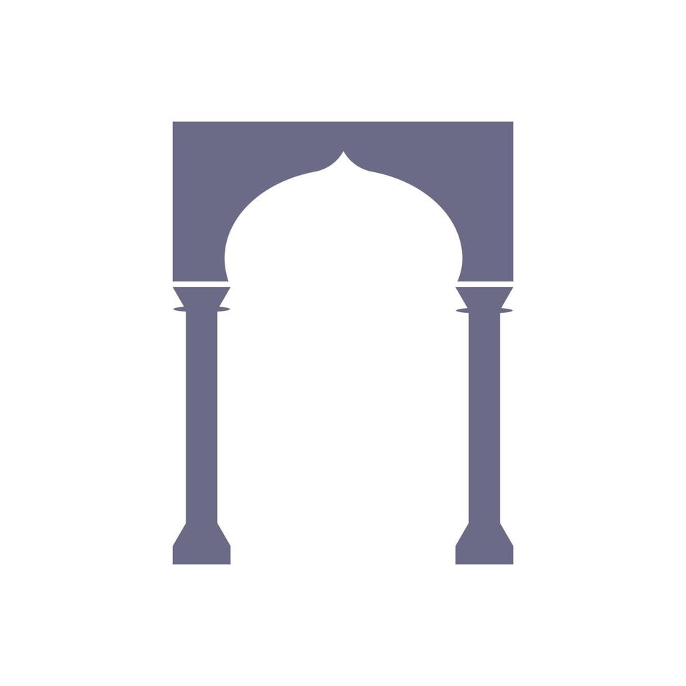 vecteur d'icône de porte de mosquée. bienvenue le mois de ramadan. forme plate isolée