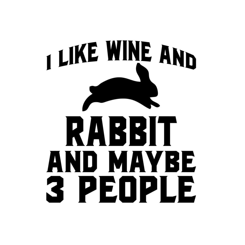 j'aime le vin un lapin et peut-être 3 personnes vecteur