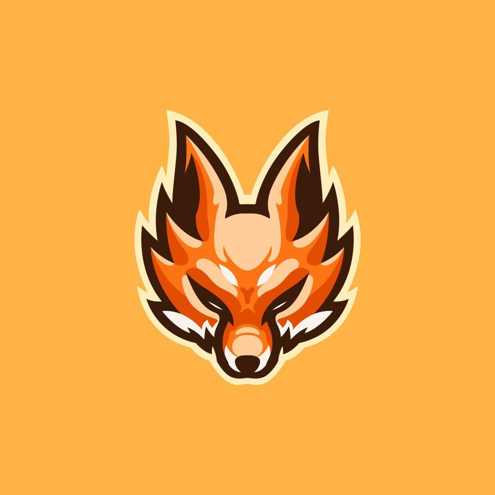 création de logo de mascotte de renard cool avec des yeux pointus vecteur