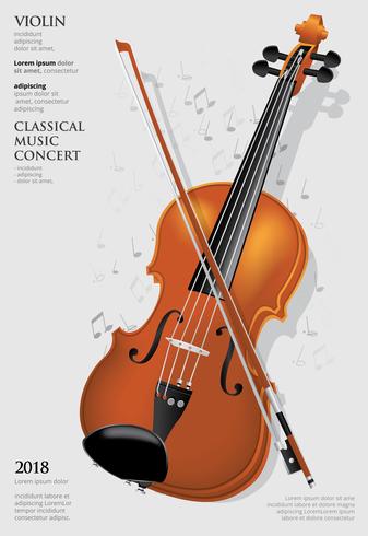 Illustration vectorielle de musique classique concept violon vecteur