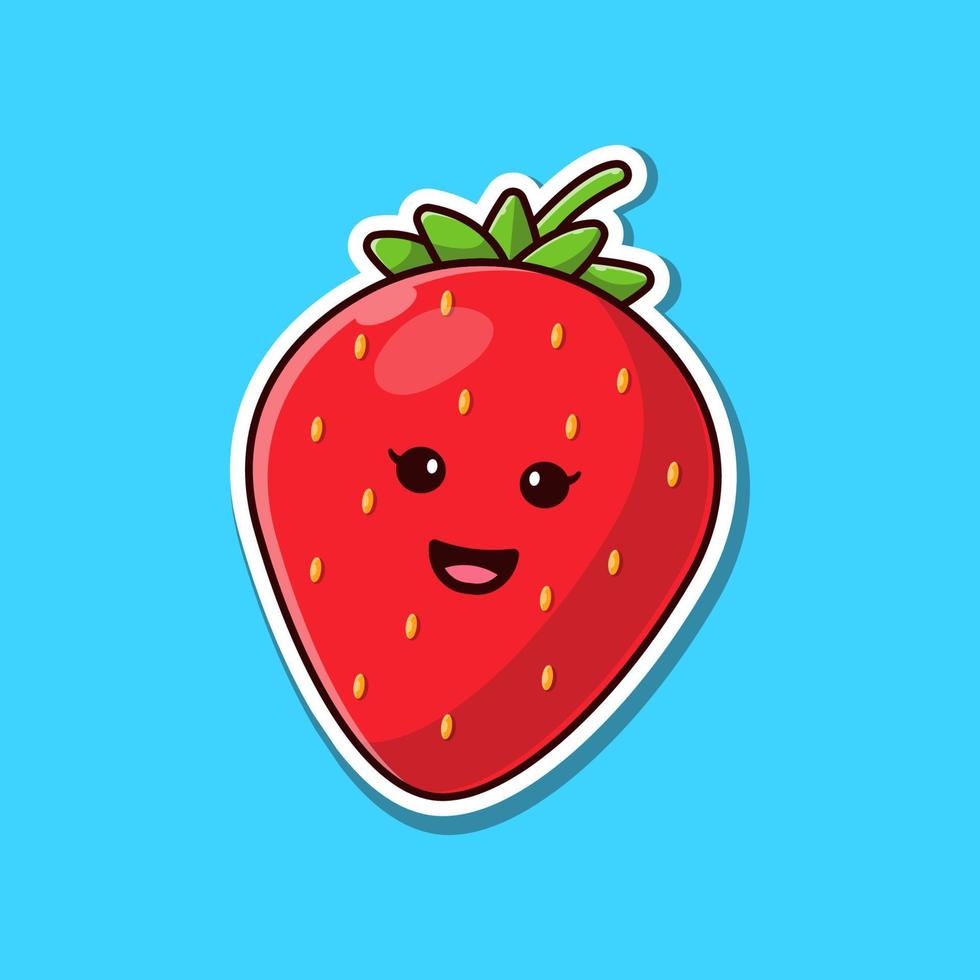 illustration de fraise mignonne vecteur