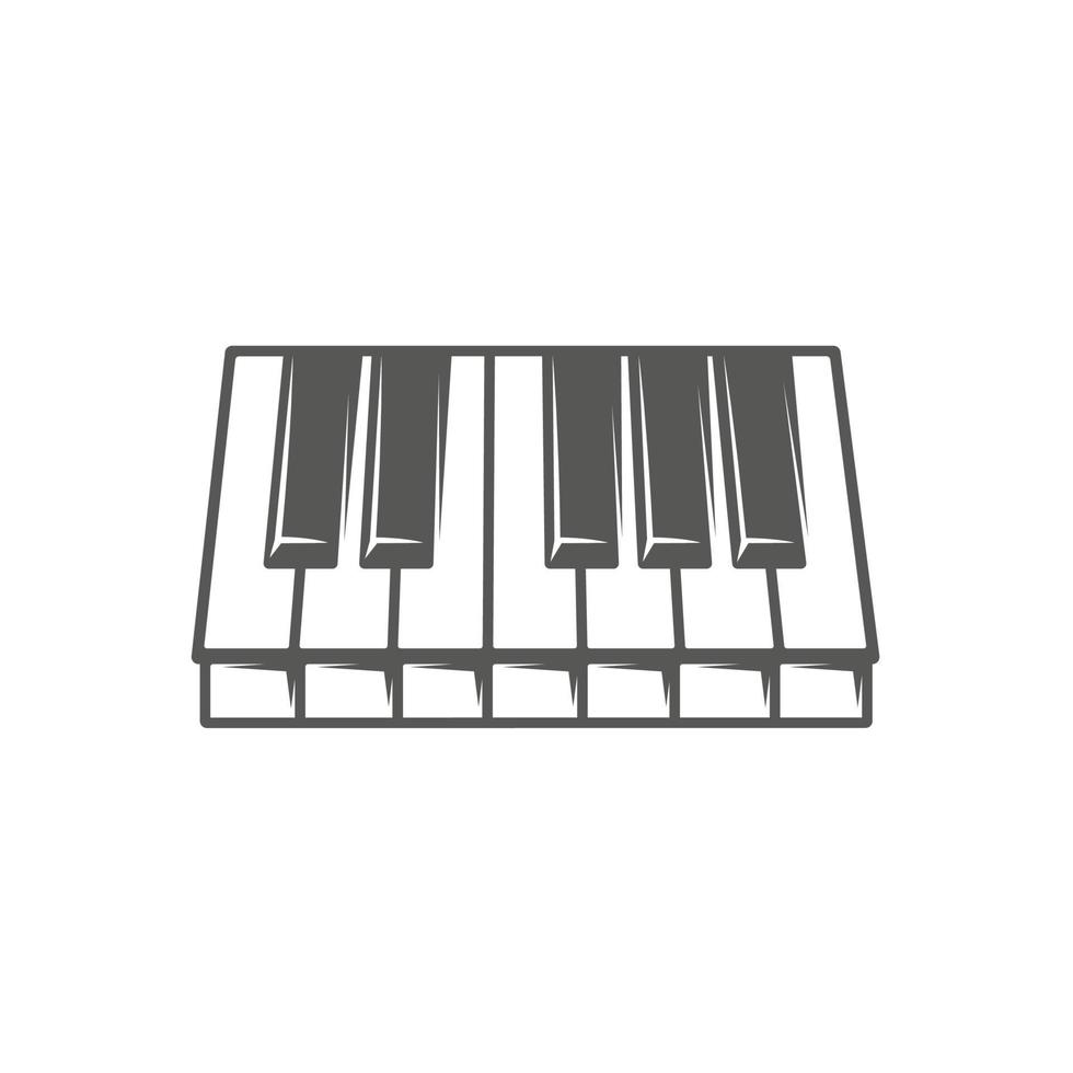 Clavier de piano isolé sur fond blanc vecteur