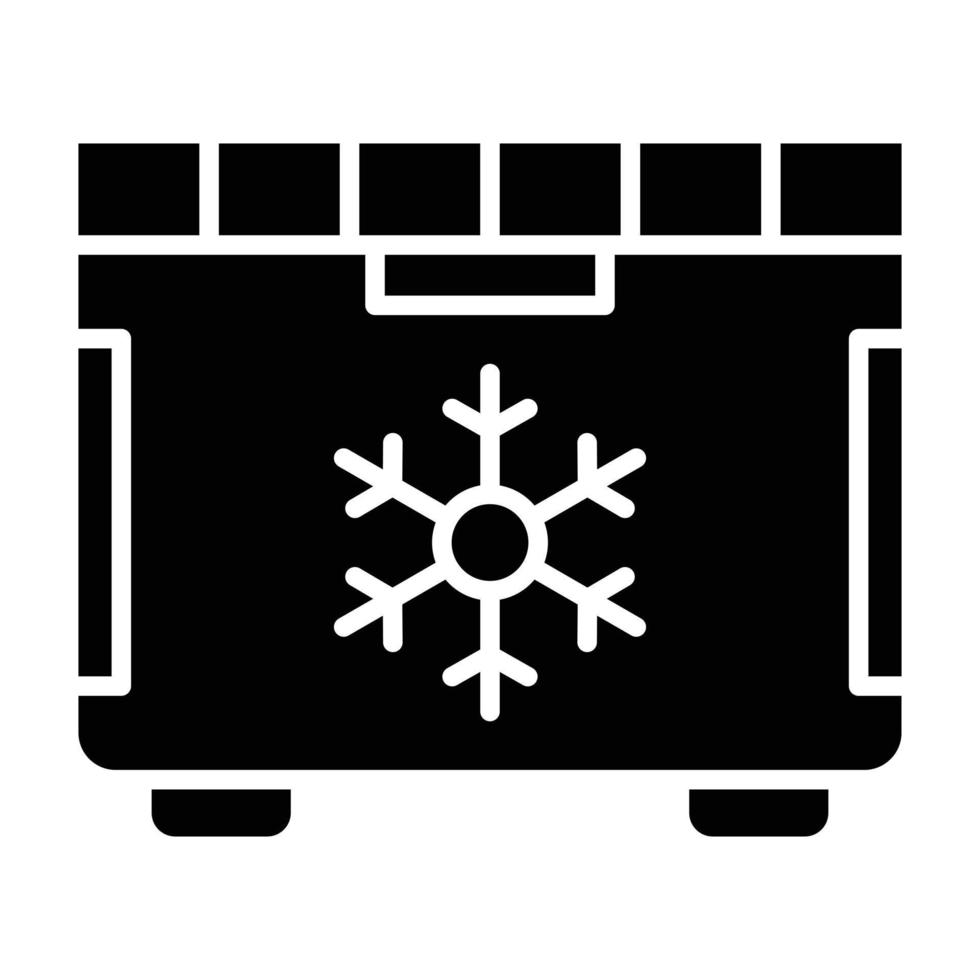 icône de glyphe de congélateur vecteur