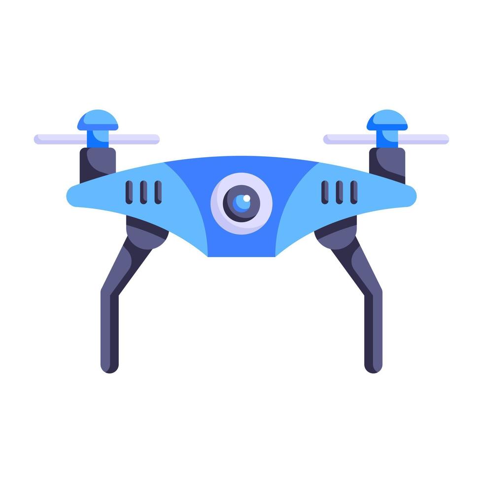 une icône plate à la mode de drone, caméra volante vecteur