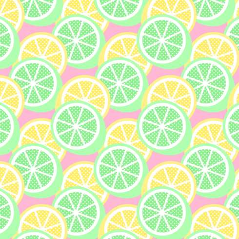 Seamless Pattern citron et citron vert vecteur