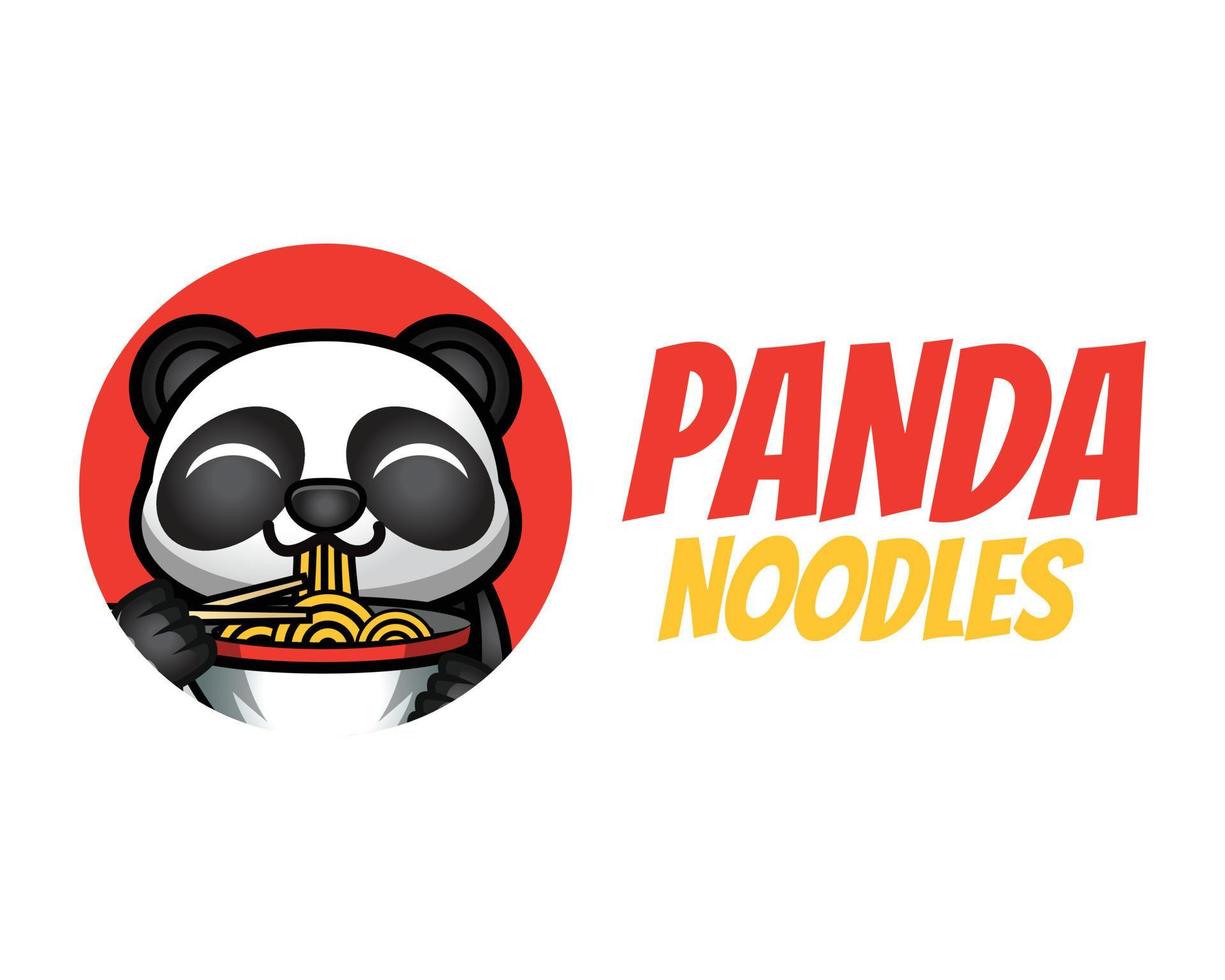 logo de nouilles panda vecteur