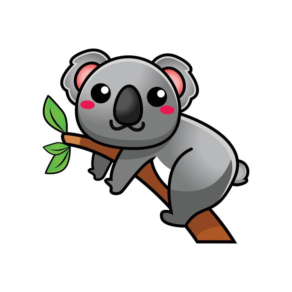 arbre d'escalade koala mignon, illustration vectorielle vecteur