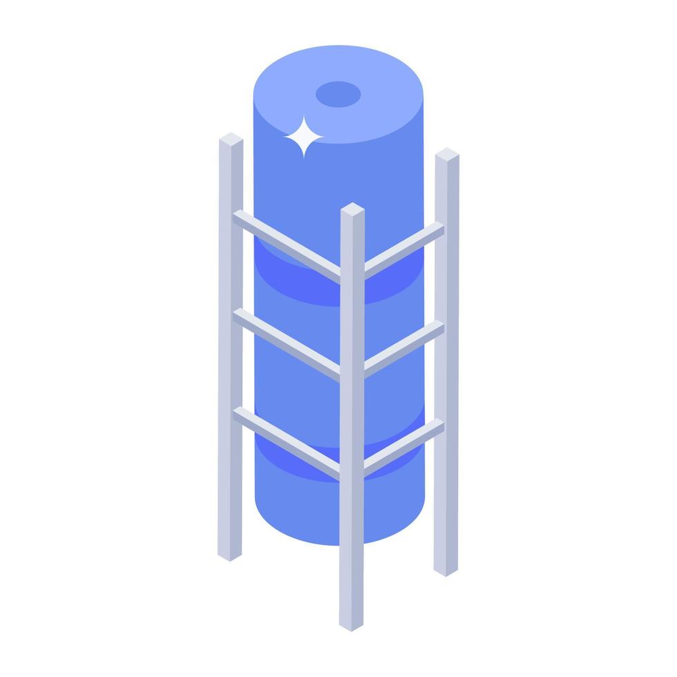 réservoir de stockage de liquide, icône isométrique du réservoir de stockage vecteur