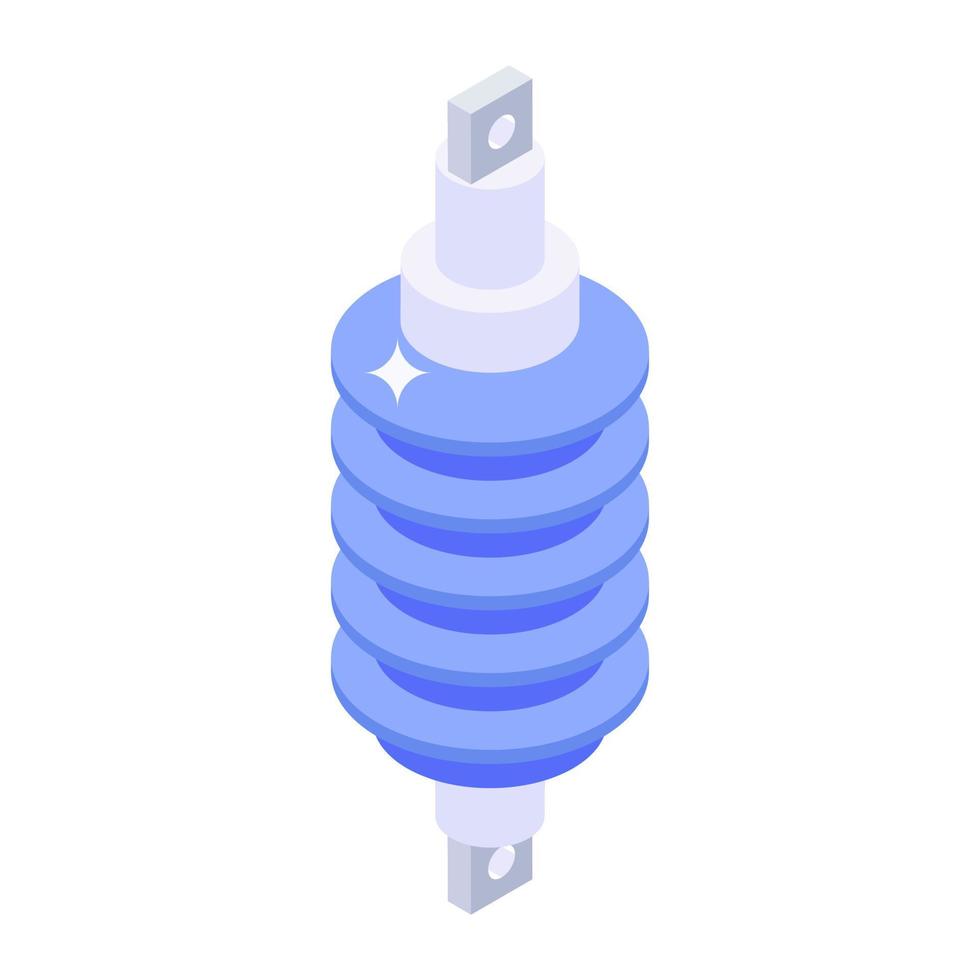 outil de connexion de transformateur électrique, icône d'absorbeur dans le style isométrique vecteur