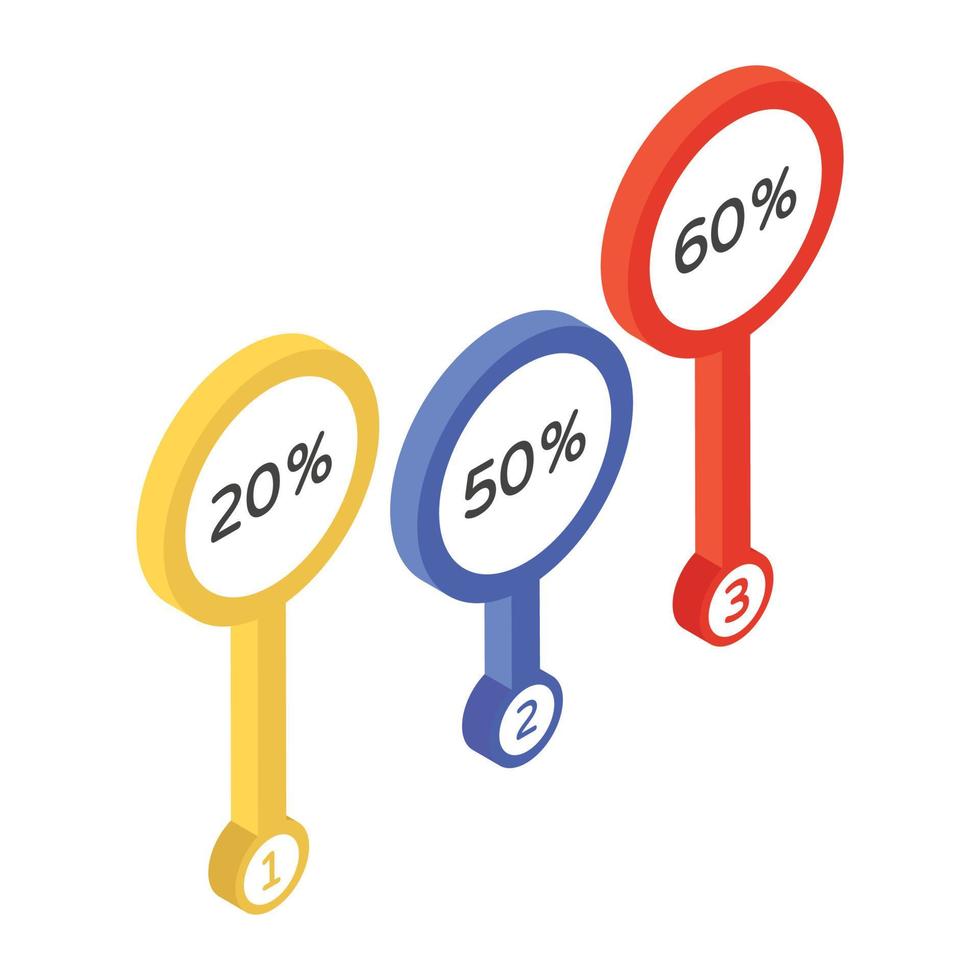 une icône tendance de l'analyse en pourcentage vecteur