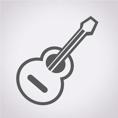 icône de la guitare acoustique vecteur
