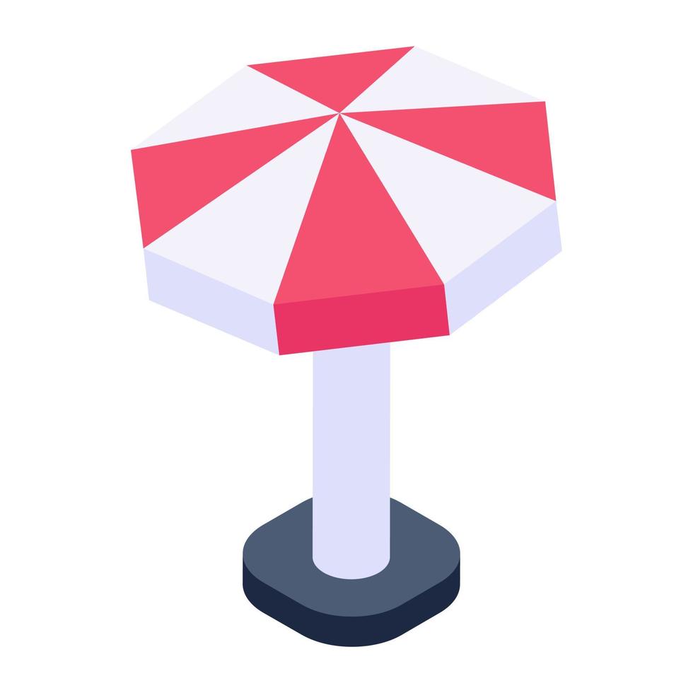 vecteur de parapluie de plage de jardin extérieur, icône modifiable